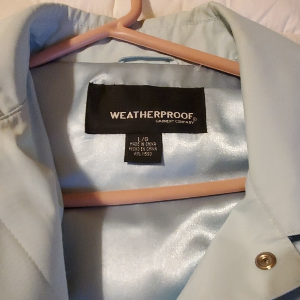 Turquoise  lined raincoat - Picture 3 of 4